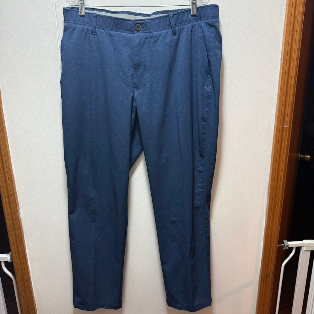 Under Armour Mens Match Play Golf Pants Navy Blue Heather Size 40x32 Performance